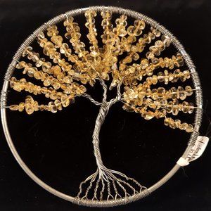 Yellow Glass Chip Tree Of Life Suncatcher